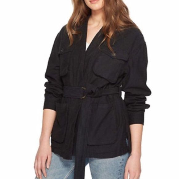 Free People In Our Nature Belted Open Front Cargo Jacket - Picture 1 of 6